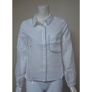 Anthropologie Sunday In Brooklyn Relaxed Lightweight Button Down Small Linen NEW